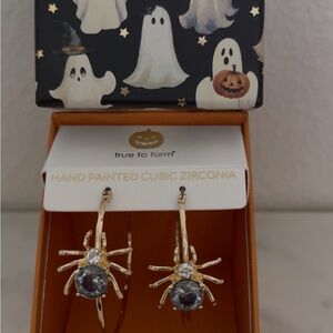True to Form Spider Earrings with Cubic Zirconia